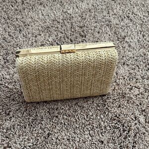 Woven Straw Clutch Bag in Natural Beige